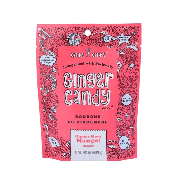 Barefood Chewy Ginger Candy - Mango (Large) 1 Barefood Chewy Ginger Candy - Mango (Large)