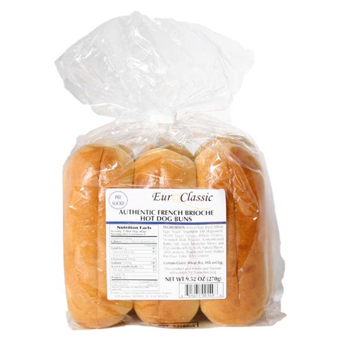 Euro Classic French Brioche Hot Dog Buns [17pk] Serendipity Gourmet