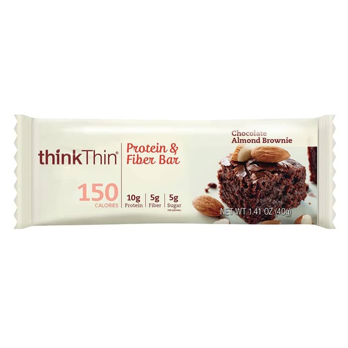 Think Thin Protein & Fiber Bar Chocolate Almond Brownie 1 Think Thin Protein & Fiber Bar Chocolate Almond Brownie
